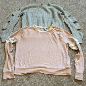 Pink and Gray Women's Sweater Set